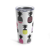 Colorful Pineapple on White Tumbler 20oz