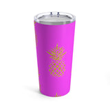 Gold Pineapples on Hot Pink Tumbler 20oz