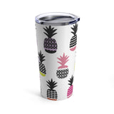 Colorful Pineapple on White Tumbler 20oz