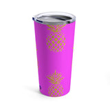 Gold Pineapples on Hot Pink Tumbler 20oz