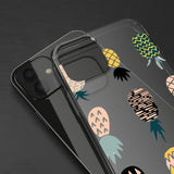 "Upside Down" Colorful Pineapples on Clear Case