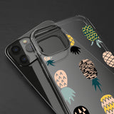 "Upside Down" Colorful Pineapples on Clear Case