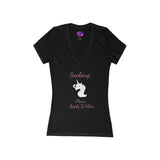 Women's Jersey Short Sleeve Deep V-Neck Tee