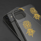 "Upside Down" Gold Pineapples on Clear Case