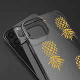 "Upside Down" Gold Pineapples on Clear Case